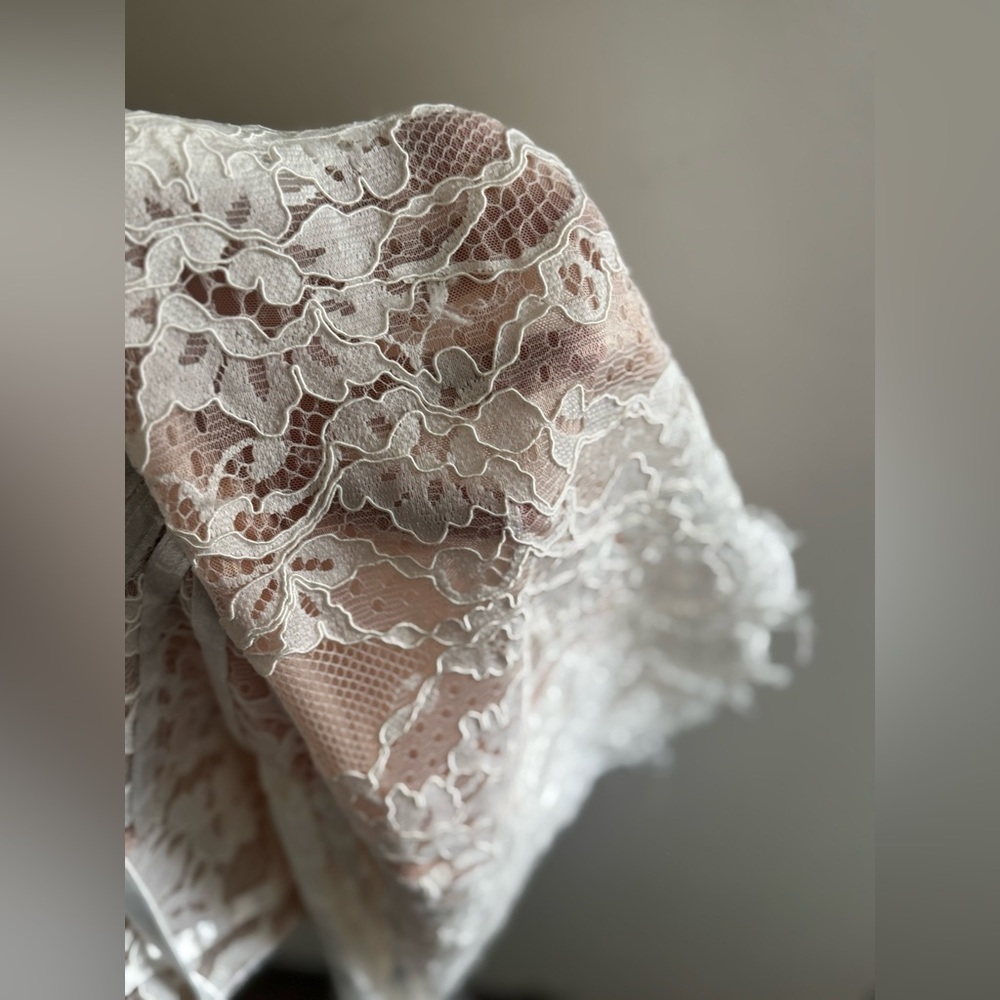 Elegant White Lace Mini Dress - Picture 14 of 14